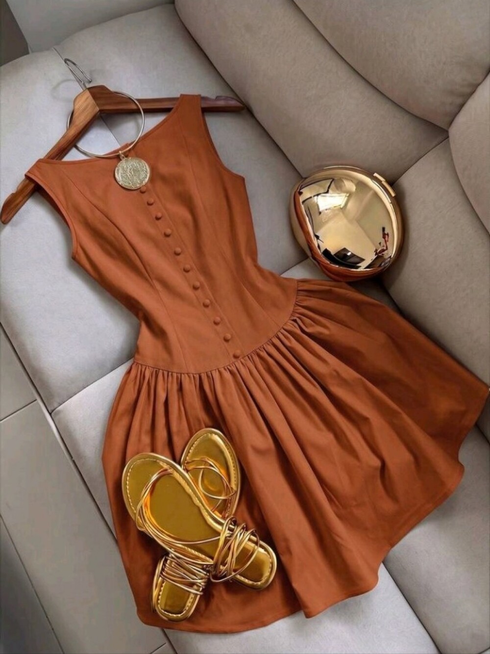 2026 Women's Vintage Sleeveless Spaghetti Strap Mini Dress, Elegant Summer